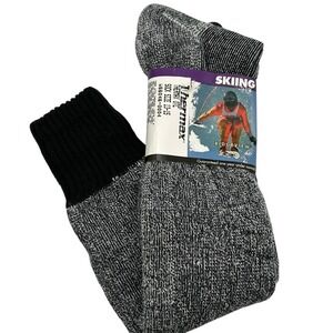 Thermax Skiing Thermal OTC‎ Socks Size 13-15 Black Gray Over the Calf NWT NEW